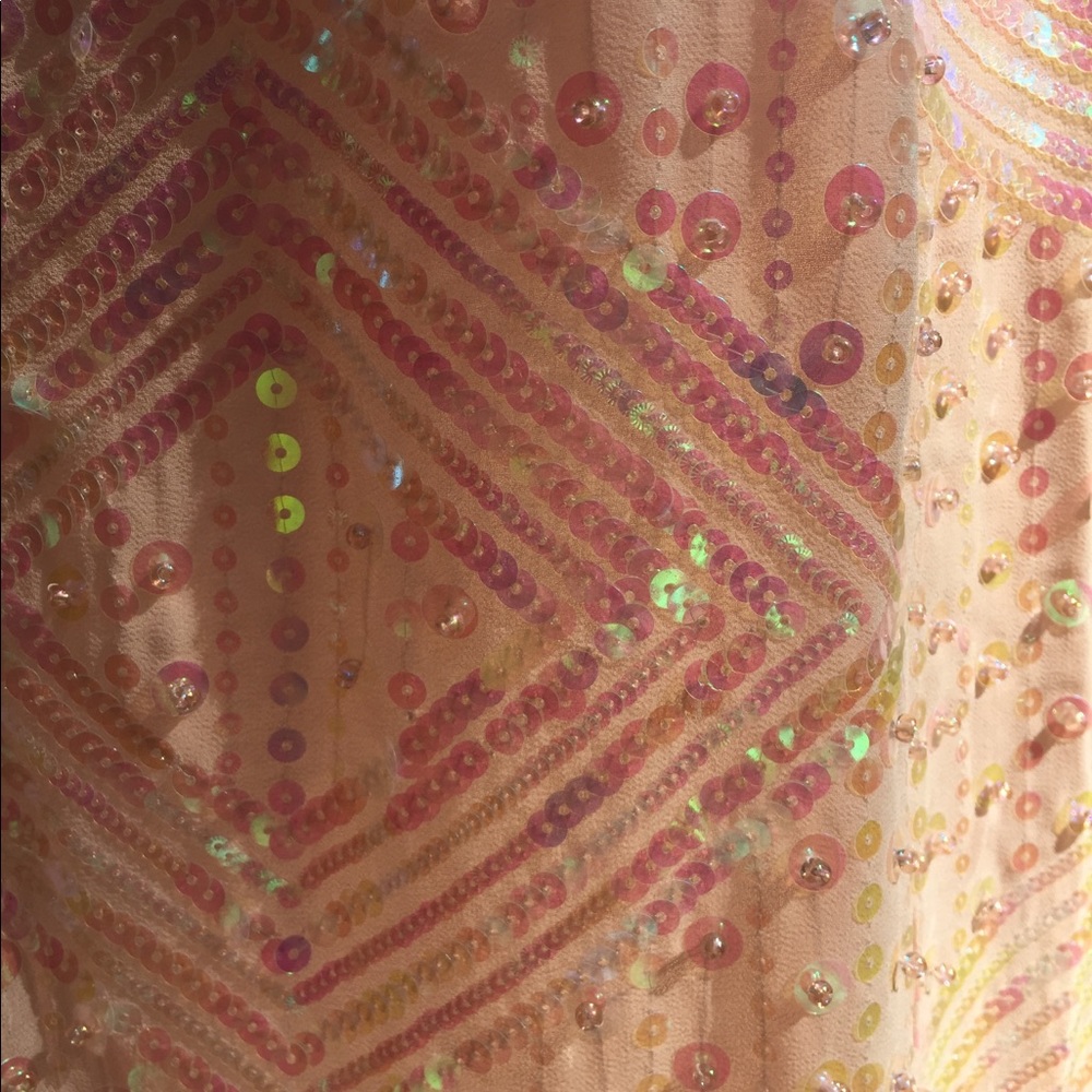 Bebe peach retro sequins min dress in pales pastel peach - Picture 4 of 7